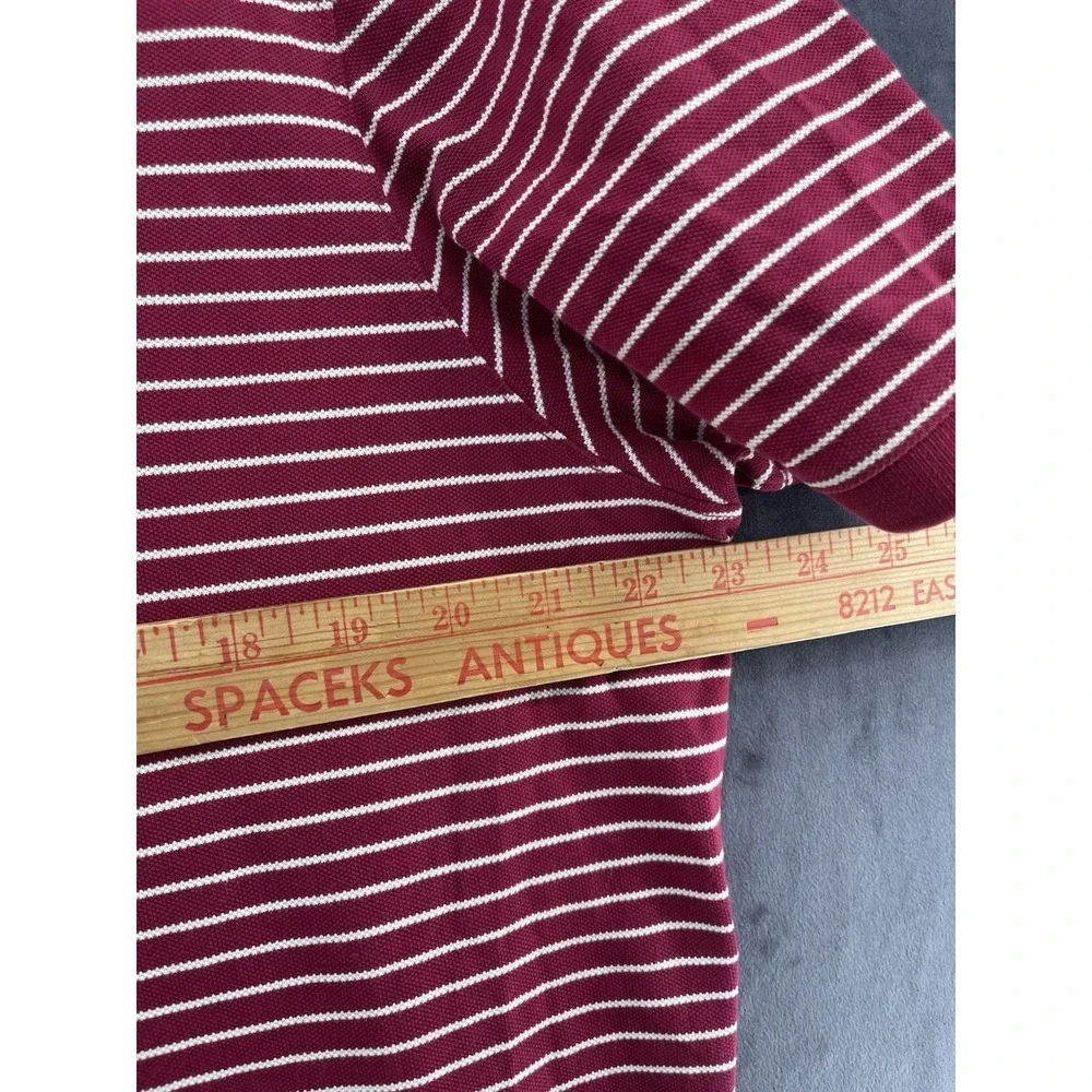 Banana Republic Polo Shirt Mens XL Golf Casual Knit Red Striped Short Sleeve
